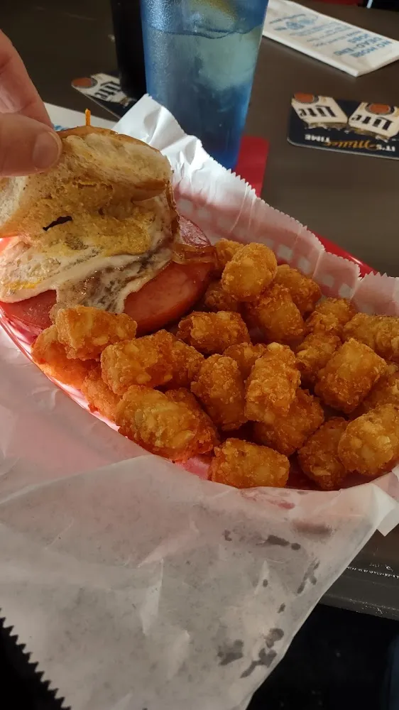 Bologna Sandwichand Tater Tots